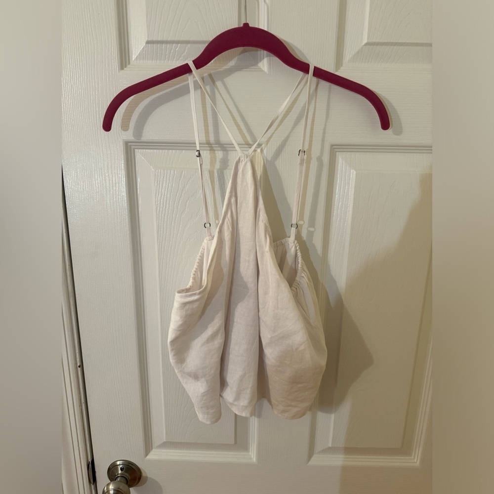 Abercrombie & Fitch White Crisscross Cropped Tank